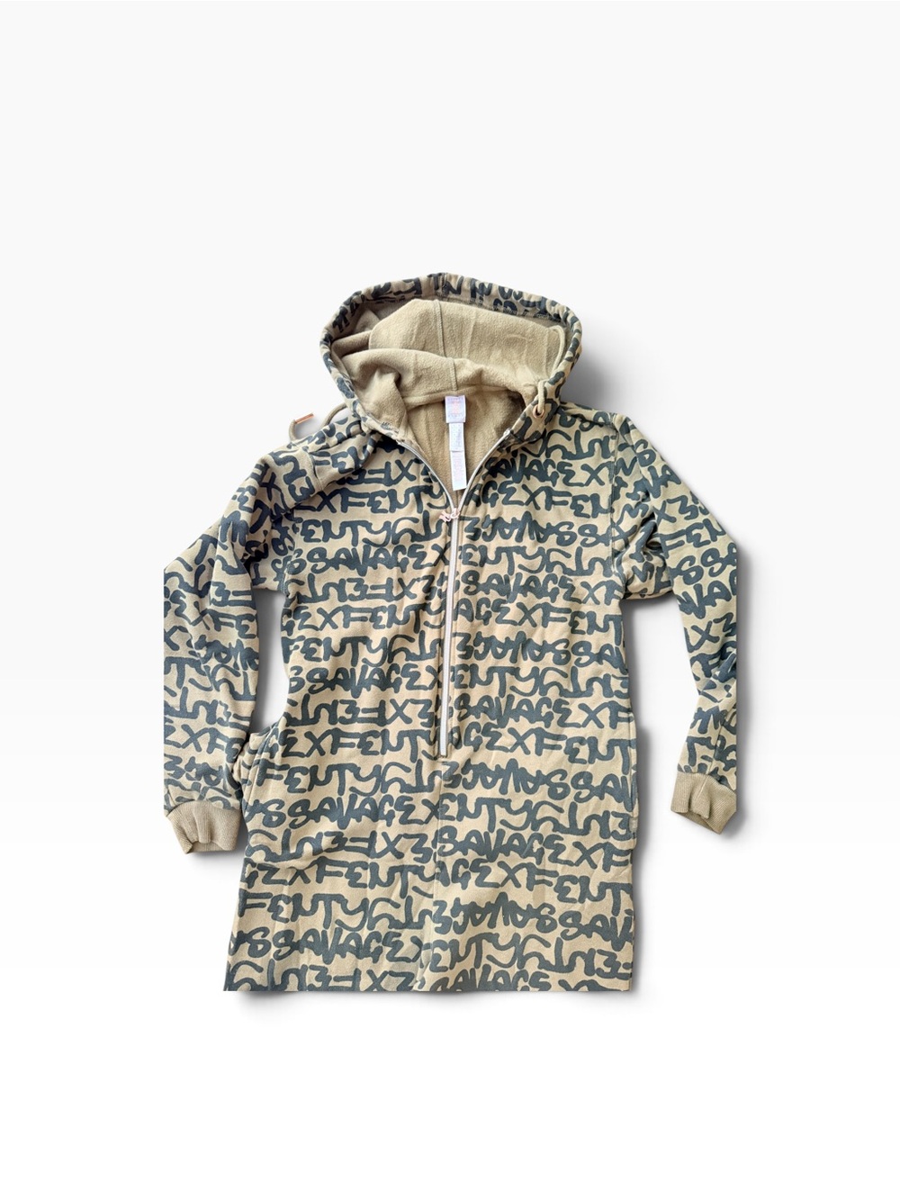 Savage X Fenty Jumpsuit Womens Small Graffiti Hoodie Forever Savage One Piece - Picture 4 of 8